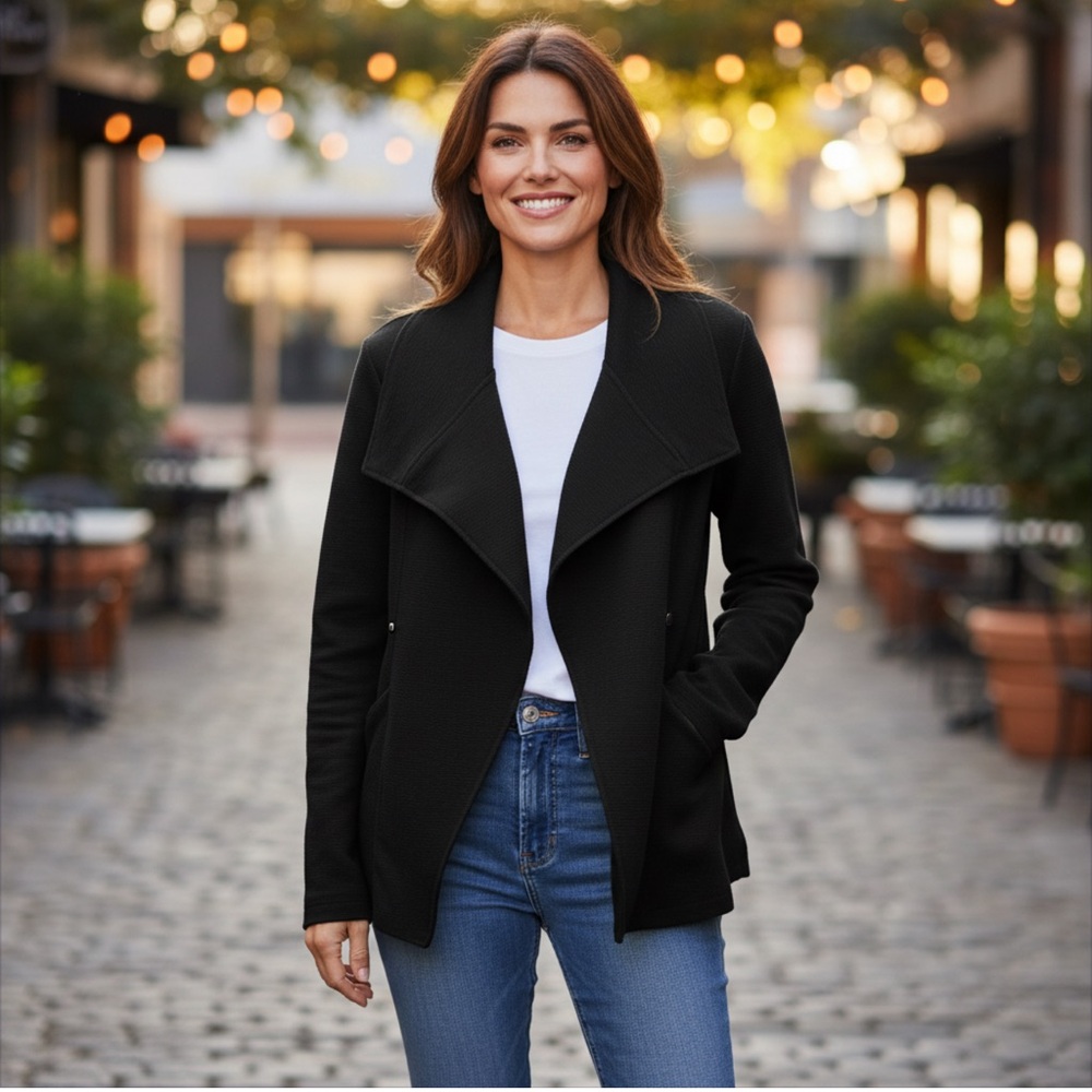 Eileen Fisher Moto Style Cardigan silk blend size L - Picture 1 of 12
